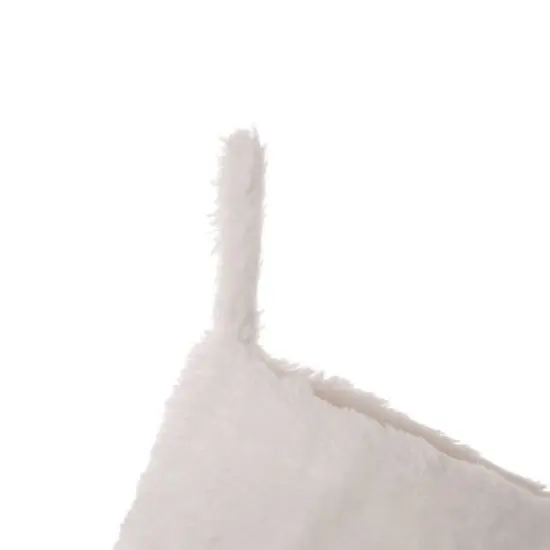 Glitzhome&reg; 21" White Plush with Snowflake Christmas Stocking {8}