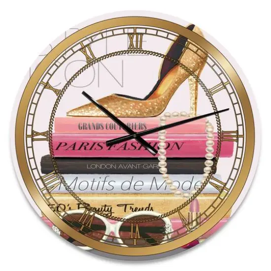Designart 'Paris Glamourous Gold Style Iii Glam Wall Clock {1}