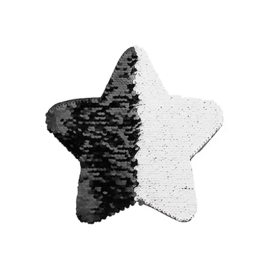 Craft Express 7" Black & White Star Sublimation Sequin Patches, 2ct. {1}