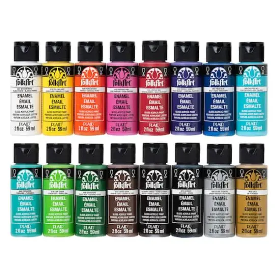 FolkArt&reg; Enamel Gloss Acrylic Craft Paint 16 Color Set {1}