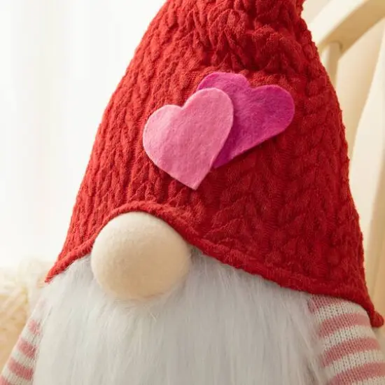 Glitzhome&reg; 25.5" Valentine's Standing Fabric Gnome D&eacute;cor {6}
