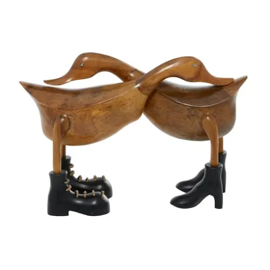 Brown Wood Farmhouse Sculpture, Duck 11" x 16" x 6" {3}