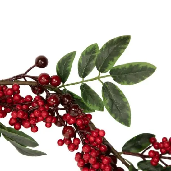 5ft. Christmas Leaves & Red Berries Artificial Garland {1}