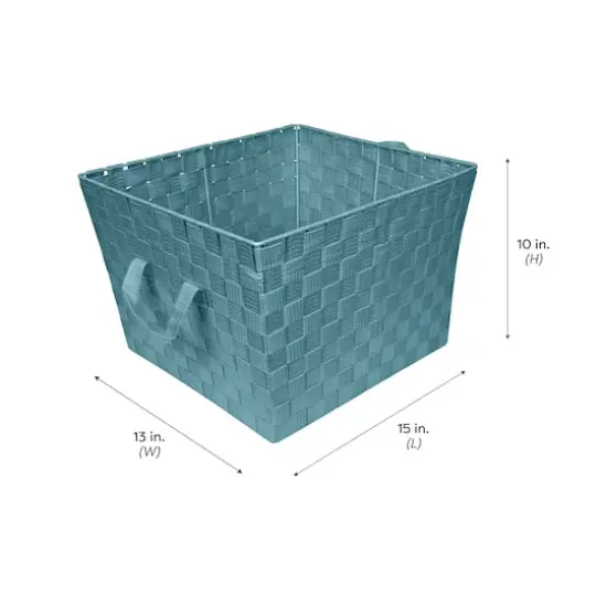 Simplify Large Woven Storage Bin Sapphire {9}
