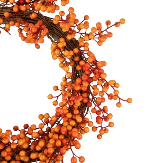 18" Red & Orange Berries Artificial Fall Harvest Twig Wreath {4}