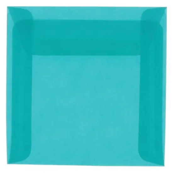 JAM Paper 8.5" x 8.5" Translucent Vellum Invitation Envelopes, 25ct. Aqua Blue {1}
