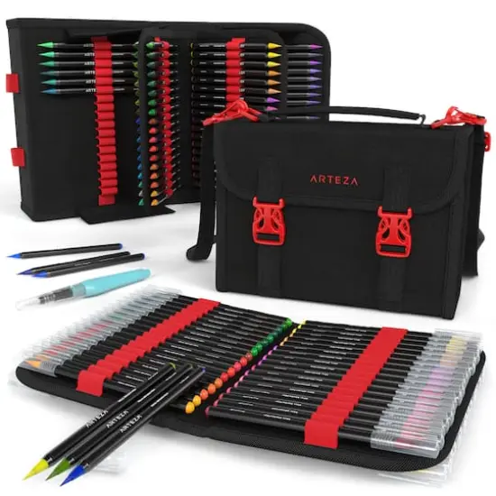 Arteza&reg; 96 Real Brush Pens&reg; Set with Carrying Case {1}