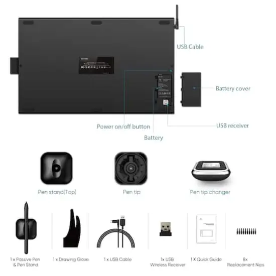 XPPen 10" x 6" Star 06 Wireless Graphics Drawing Tablet {3}