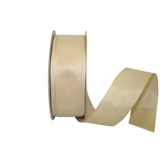 JAM Paper 1.5" x 50yd. Linen Touch Mono Ribbon Natural {1}