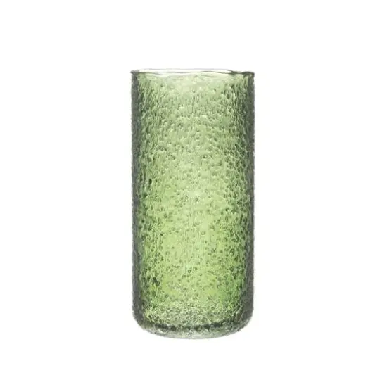 Hello Honey&reg; 9" Green Seeded Glass Hurricane Vase {3}