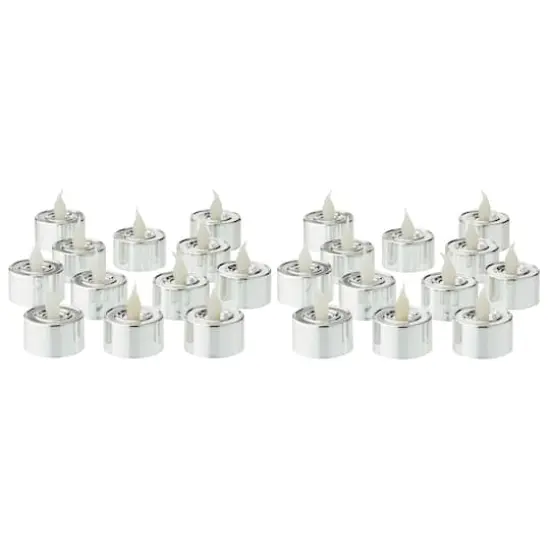 Silver LED Silver Tealight Candles, 24ct. by Ashland&reg; {6}