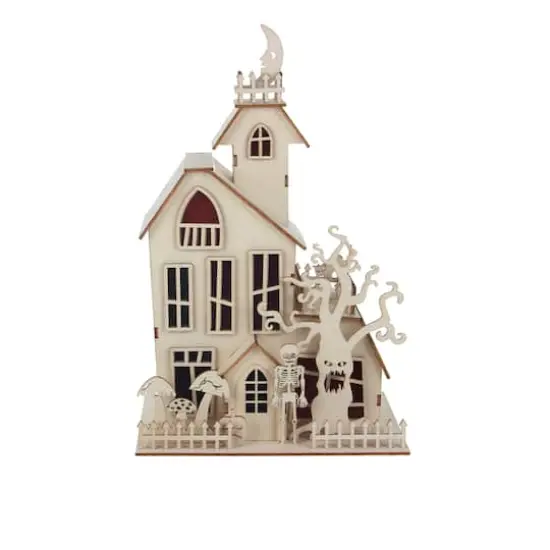11.75" DIY House with Tree LED Wood D&eacute;cor by Make Market&reg; {1}