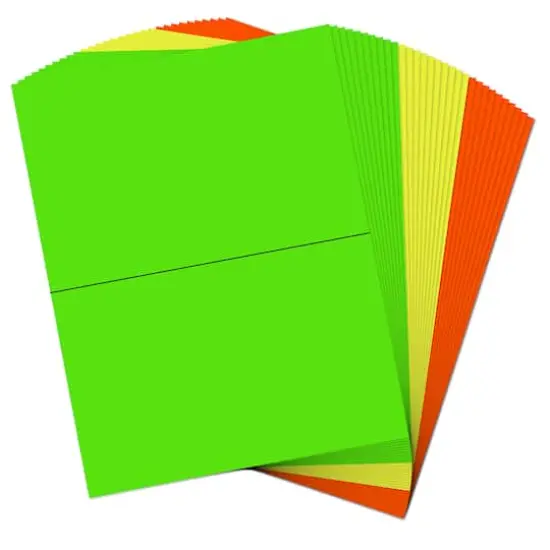 JAM Paper Assorted Bright Neon Color Half Sheet Shipping Labels, 5.5" x 8.5" {4}