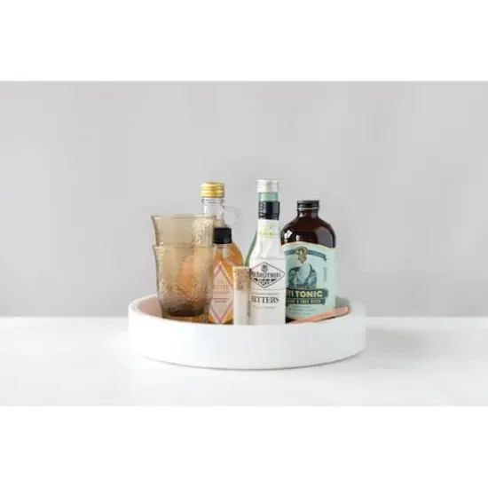 Hello Honey&reg; 8" Carved Marble Tray White {3}