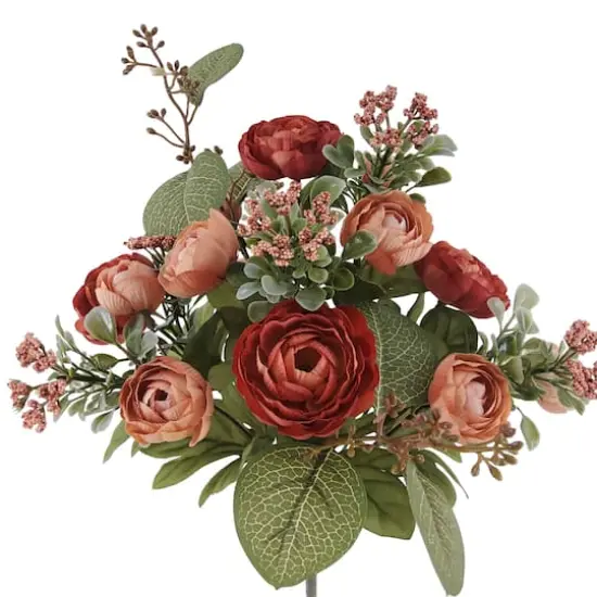 18" Ranunculus & Berry Deluxe Bush by Ashland&reg; Red {3}