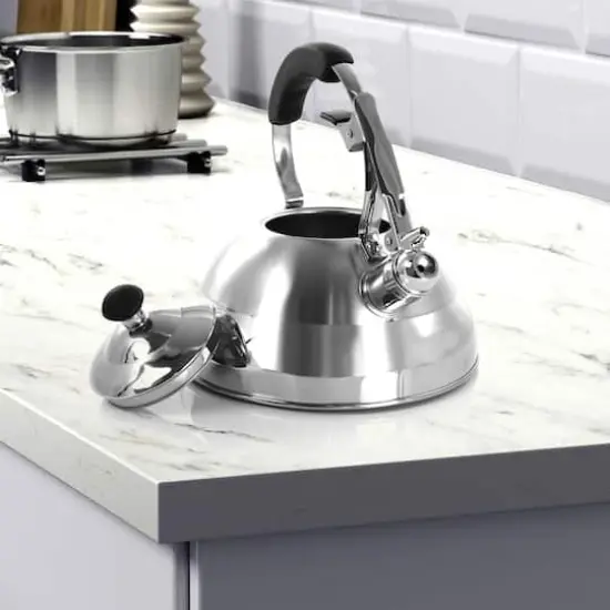 MegaChef 2.7L Brushed Silver Stovetop Whistling Kettle {5}