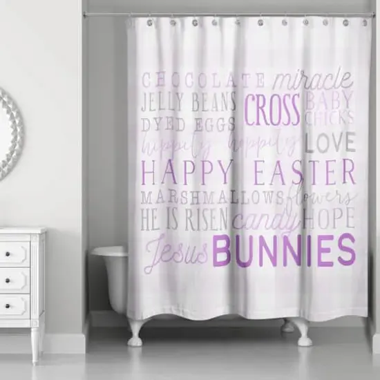 Easter Day Words Shower Curtain 71" x 74" Shower Curtain {3}