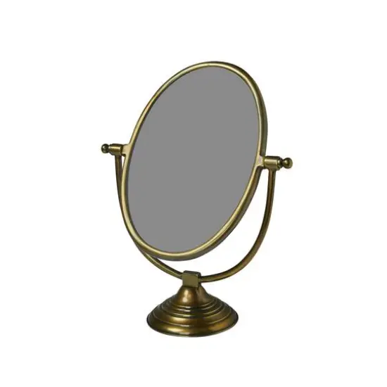 Hello Honey&reg; Brass Finish Framed Mirror on Swivel Stand {6}
