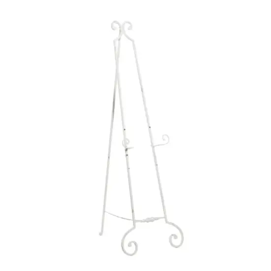 White Metal Country Cottage Easel, 61" x 20" x 27" {1}