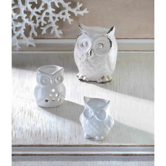 4" Ceramic Charming Owl Candle Oil Warmer {3}