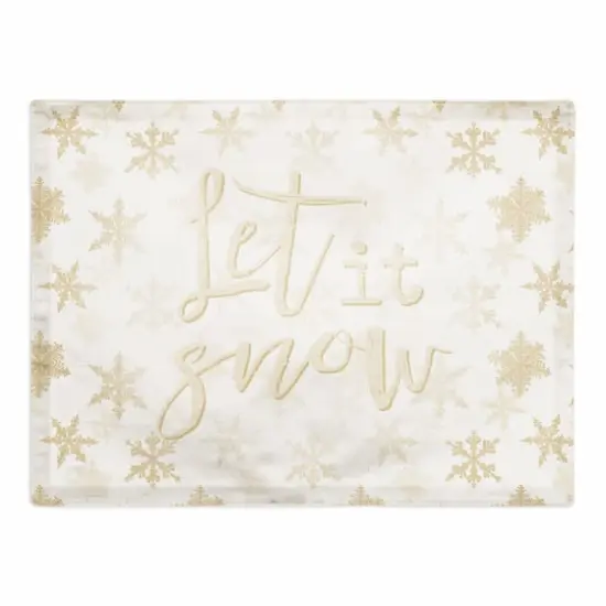 Cream Snowflakes Poly Twill Placemat {1}