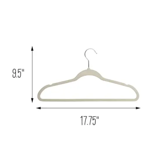 Honey Can Do Warm Gray Slim-Profile Non-Slip Velvet Hangers, 35ct. {4}