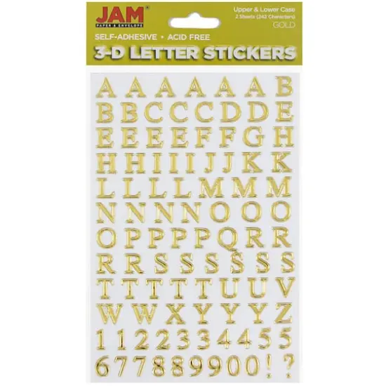 JAM Paper Silver Upper & Lower Case Alphabet Letter Stickers {1}