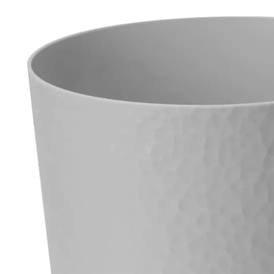 Bath Bliss Pewter Hammered Texture Trash Can {5}