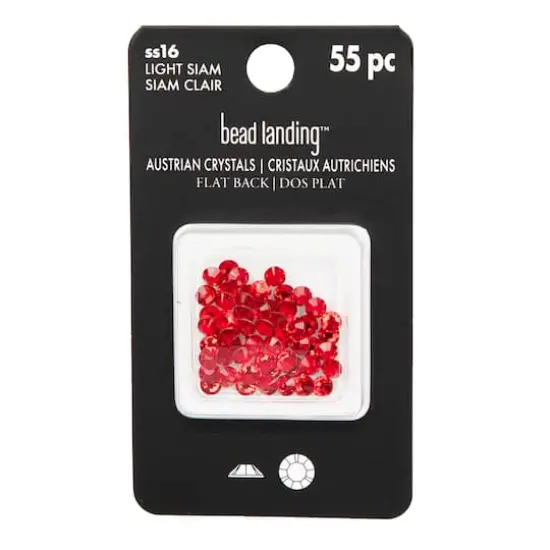 SS16 Round Flatback Austrian Crystals by Bead Landing&trade;, 55ct. Light Siam {5}