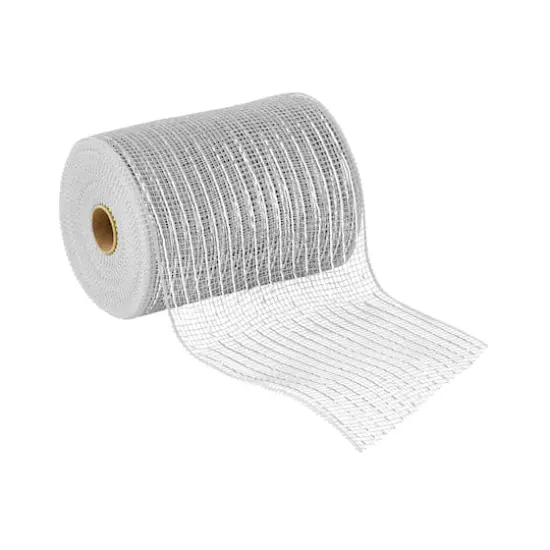 5.5" x 45ft. Mesh Wide Ribbon by Celebrate It&reg; Silver {1}