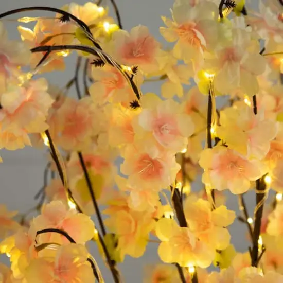 5ft. Pre-Lit Blossoming Pink Artificial Cascading Cherry Tree with Warm White LED Lights {4}