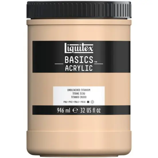 Liquitex&reg; BASICS&trade; Acrylic Paint Jar, 32oz.Unbleached Titanium {1}