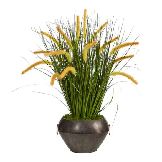2.5ft. Onion Grass Plant in Metal Planter {1}