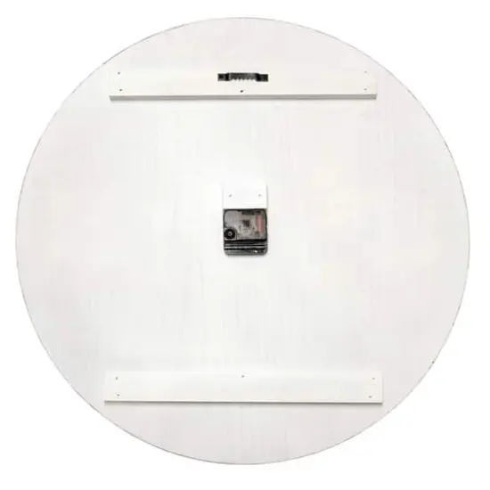 Elegant Designs 23" Wood Plank Coastal Wall Clock White Wash {8}