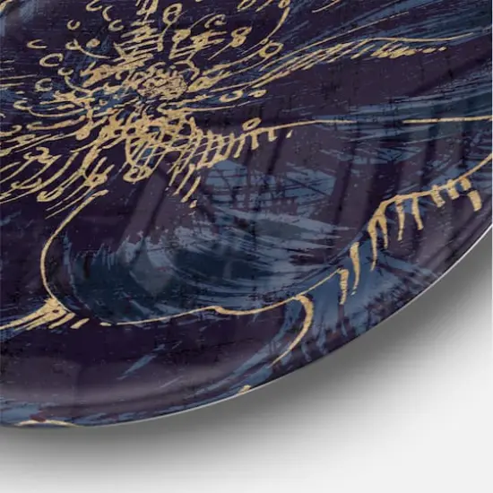 Designart - Dark Rose Gilded Gold - Shabby Chic Metal Circle Wall Art {5}