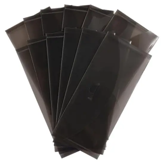 JAM Paper Smoke Gray Plastic Tuck Flap Closure 4.25" x 9.75" Envelopes, 12ct. {5}