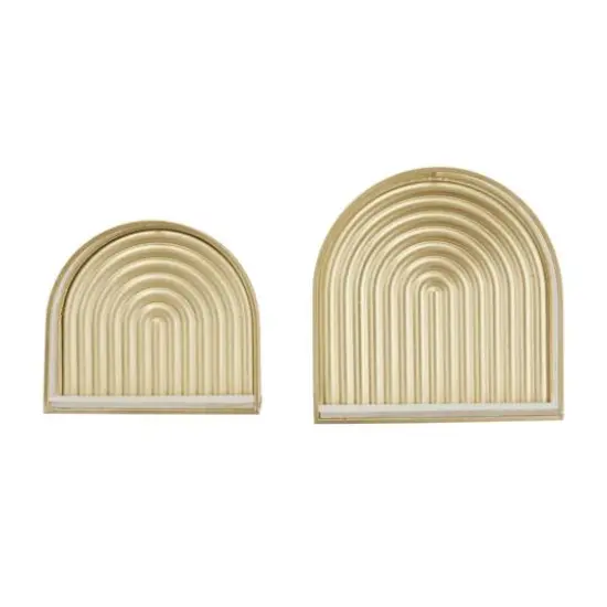 CosmoLiving by Cosmopolitan Gold Contemporary Metal Wall Shelf {7}