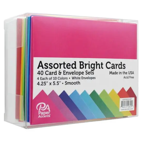 PA Paper&trade; Accents Smooth Bright Card & Envelope Set, 4.25" x 5.5" {1}
