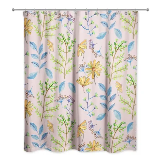 Spring Flowers Shower Curtain Blush {1}