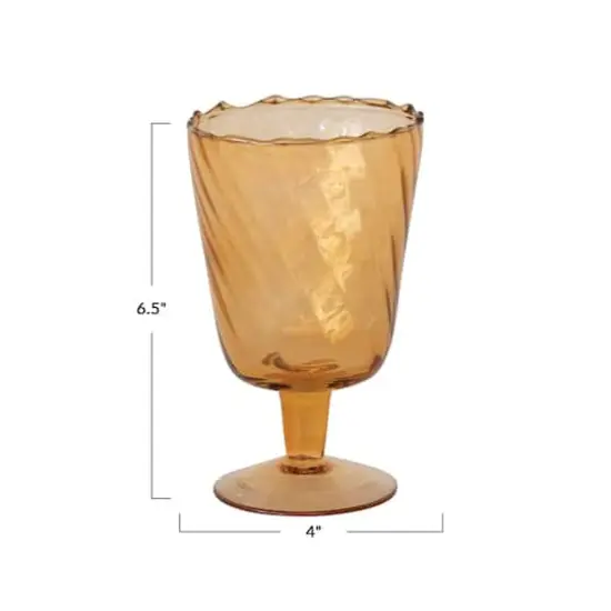 Hello Honey&reg; 6.5" Amber Stemmed Glass Votive Holder {4}