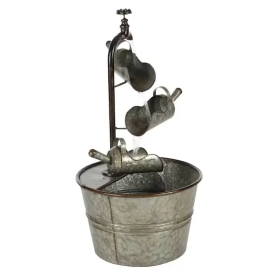 28" Gray Iron Farmhouse Fountain {1}