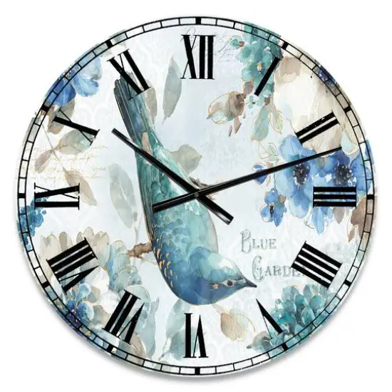Designart 'Indigold Bird Cottage Family V Traditional Wall Clock {1}