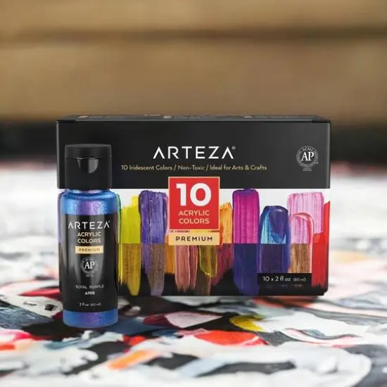 Arteza&reg; 10 Color Iridescent Acrylic Paint Set {8}