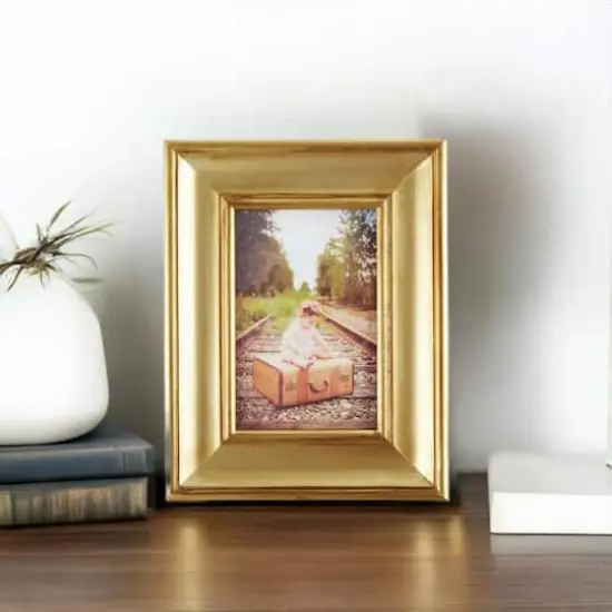 DII&reg; Antique Gold Rub Farmhouse 4" x 6" Picture Frame {1}