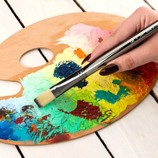 Zen&reg; Series 53 Synthetic Oil & Acrylic Long Handle Flat Brush, Size 8 {4}