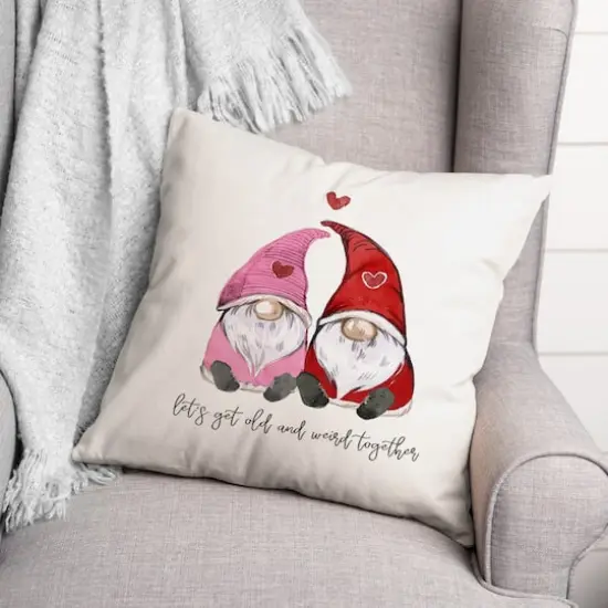 Get Old And Weird Together Throw Pillow, 18" x 18" {4}