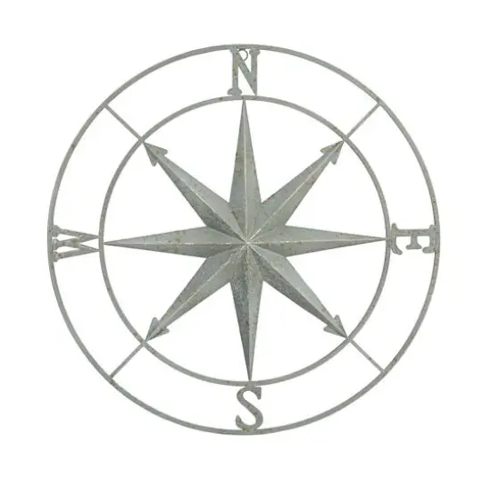 Hello Honey&reg; Metal Compass Wall, Distressed Aqua {11}
