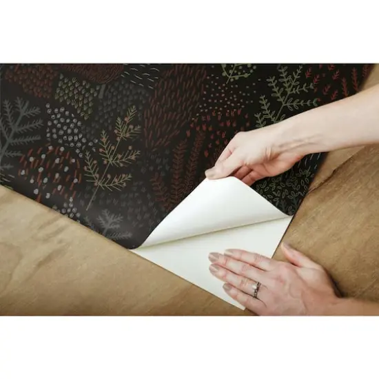 RoomMates Folklore Trees Peel & Stick Wallpaper Black/Green {10}