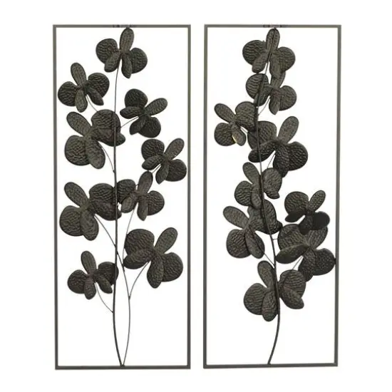 Black Floral Contemporary Wall D&eacute;cor Set {7}
