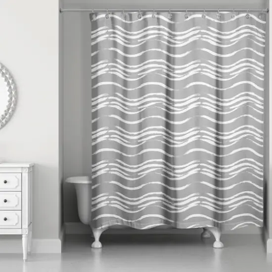 Waves Shower Curtain Gray {1}